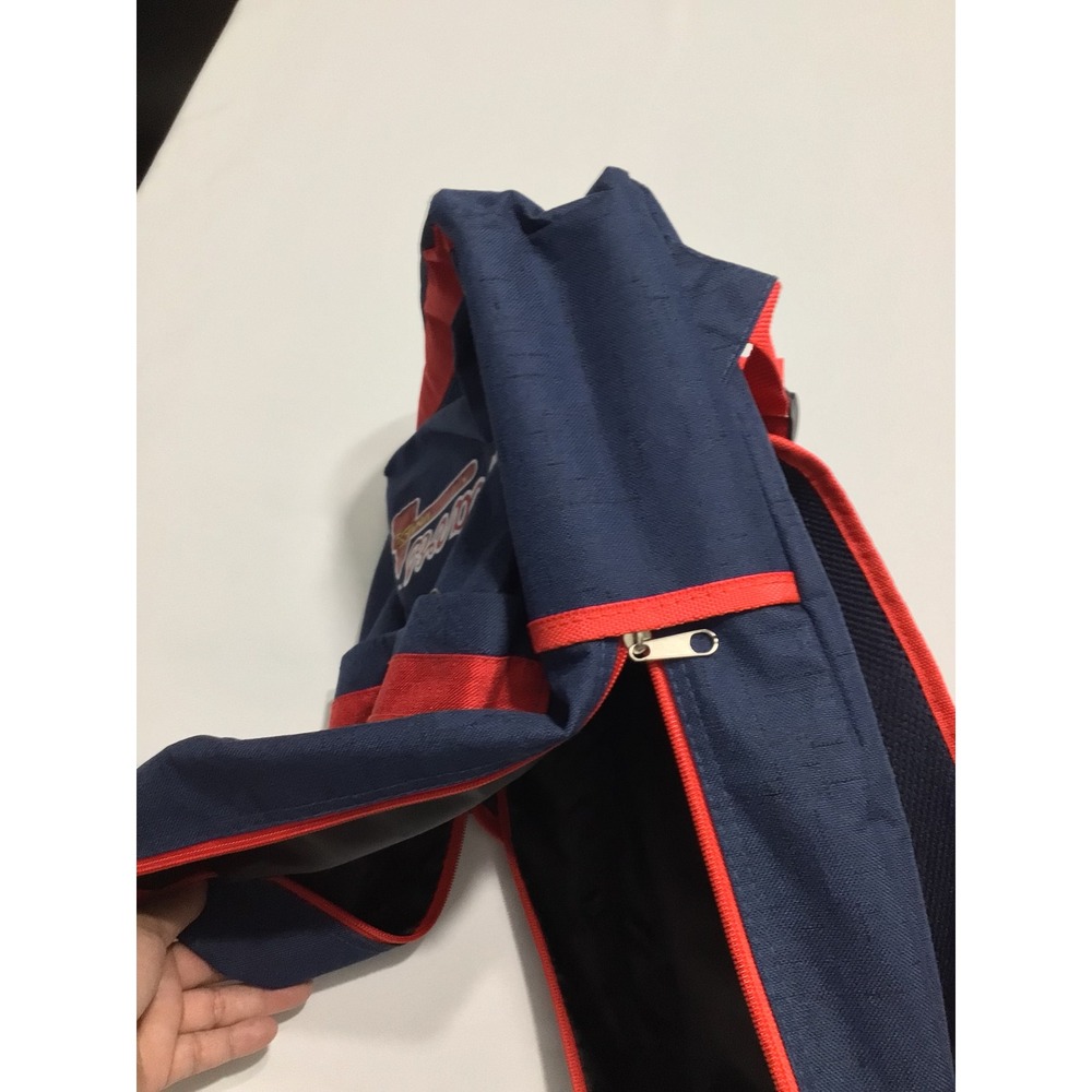 Atlanta Braves MLB Navy Blue Red Canvas Backpack School Travel Bag Tomahawk Logo - Picture 5 of 8